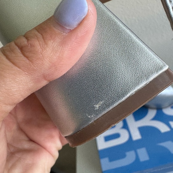 Silver BKS Block Heel Sandals - Size 10M - Picture 5 of 14